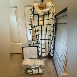 12 EUC Green and White windowpane Rockettes Trolley dress